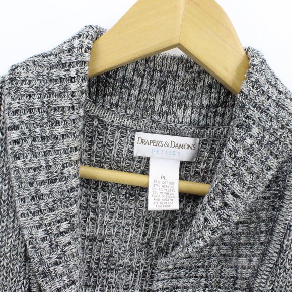 Draper’s & Damon’s Petite Women's Casual Outdoor Gray Sleeveless Knit Vest PL - Picture 6 of 10